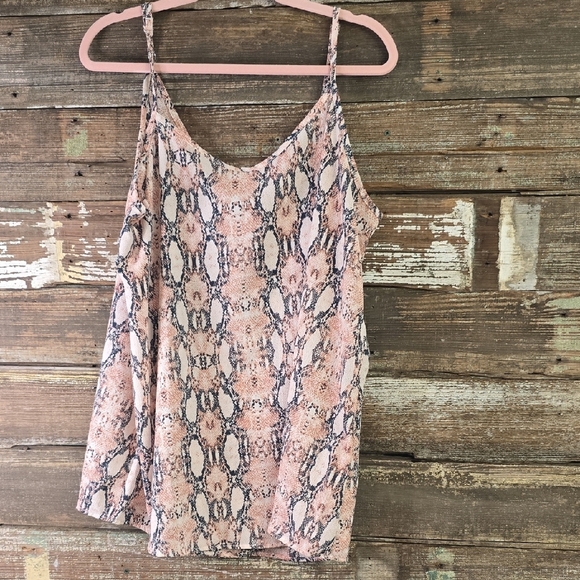 ODDY Snake Print Sleeveless Camisole, Plus Size 2X - Picture 1 of 4